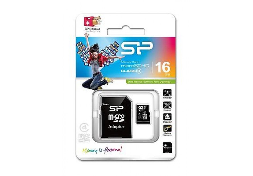 MICRO SD 16GB SDHC MEMORY CARD 16 GB MICROSD HC SP CLASSE 4 CON ADATTATORE mshop